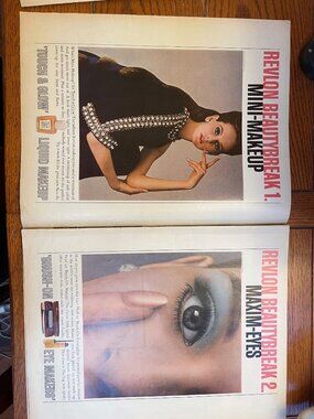 Revlon Beautybreak 1 & 2 Vintage Magazine Ads Touch & Glow Makeup & Brush-On Eye